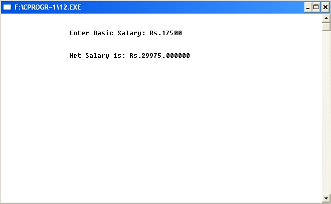 C Program For Calculating Gross Salary