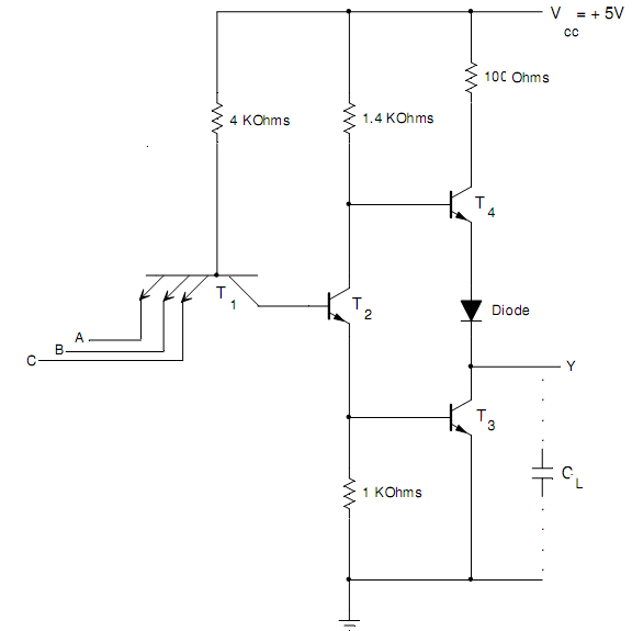 1437_Logic Diagram of TTL NAND Gate with Totem Pole Output.png